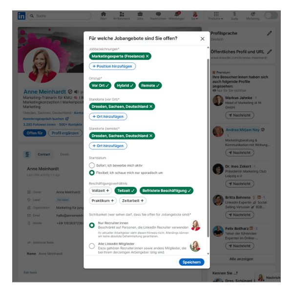 Jobsuche mit LinkedIn: Beispiel für Jobpräferenzenmit LinkedIn_01_Jobpräferenzen Jobsuche mit LinkedIn: Beispiel für Jobpräferenzen